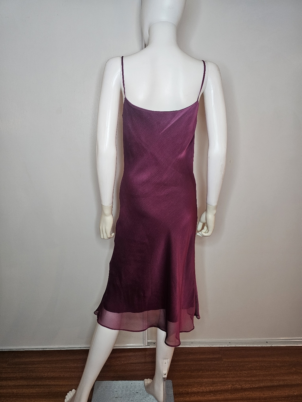 Lucent Y2k VTG Silky Spaghetti Strap Midi Slip Dress in Plum Size S - Picture 4 of 9